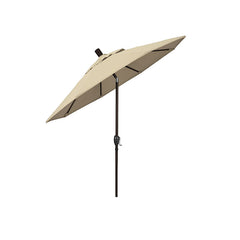 6' Round Outdoor Patio Umbrella, Aluminum with Push Button Tilt - Bronze Finish, Antique Beige