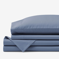 Classic Smooth Wrinkle-Free Sateen Bed Sheet Set - Infinity Blue, King