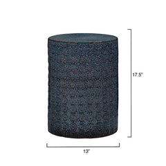 Ceramic Flower Side Table - Blue