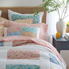 Brenna Patchwork Quilted Sham - White Multi, King