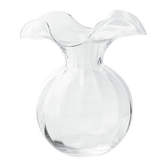 Hibiscus Glass Fluted Vases - Clear, Medium