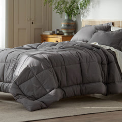 Classic Cool Cotton Percale Comforter - Graphite, King/Cal King