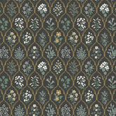Hawthorne Traditional Wallpaper - Black, Swatch