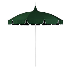 Round Solid Pagoda Outdoor Patio Umbrella, Fiberglass with Push Lift - Forest Green, 8.5'