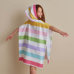 Hooded Poncho - Rainbow Stripe