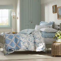 Clemencia Classic Cool Cotton Percale Sham - Floral Pale Blue, Standard