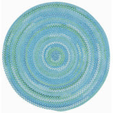 Sailor Stripe Reversible Braided Cotton Rug - Blue, 5' 6" Round