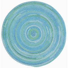 Sailor Stripe Reversible Braided Cotton Rug - Blue, 5' 6" Round