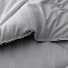 Dobby Stripe Classic Smooth Wrinkle-Free Sateen Comforter - White, Twin/Twin XL