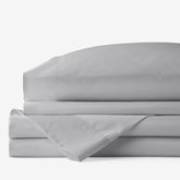 Classic Smooth Rayon Made From Bamboo Sateen Bed Sheet Set - Pebble Gray, Queen