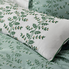 Climbing Vines Decorative Lumbar Pillow Cover - Green/White