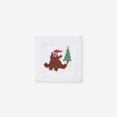 Embroidered Novelty Cocktail Napkins, Set of 4 - Bear