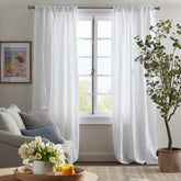 Linen Window Curtain - White, 108 in.