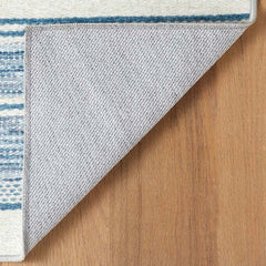 Ellington Stripe Blue Washable Rug - Blue, 5' x 8'