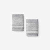 Plush Spa Stripe Washcloths, Set of 2 - Light Gray