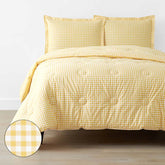 Gingham Classic Cool Organic Cotton Percale Comforter Set - Yellow, Twin/Twin XL