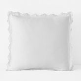 Embroidered Scallop Classic Smooth Sateen Solid Sham - White, Euro