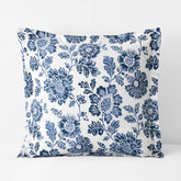 Floral Indigo Garden Classic Cool Cotton Percale Sham - Blue, Euro