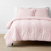 Gingham Classic Cool Organic Cotton Percale Comforter Set - Petal Pink, Twin/Twin XL