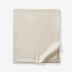 Premium Breathable Washed Linen Solid Flat Bed Sheet - Parchment, King/Cal King