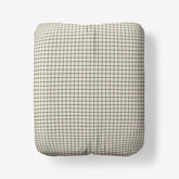 Classic Stripes and Plaids Cool Yarn-Dyed Cotton Percale Fitted Bed Sheet - Mini Check Green, Twin