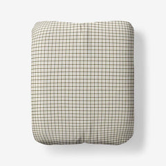 Classic Stripes and Plaids Cool Yarn-Dyed Cotton Percale Fitted Bed Sheet - Mini Check Green, Twin