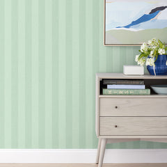 Ava Traditional Wallpaper - Stripe Willow Green, Swatch