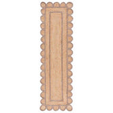 Scallop Border Handwoven Jute Rug - Gray, 2' 3" x 8' Runner