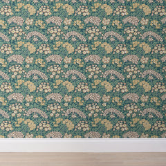 Garden Removable Wallpaper - Green/Tan, Roll