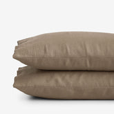 Premium Breathable Washed Linen Solid Pillowcase Set - Pine Bark, Standard