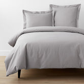 Classic Cool Organic Cotton Percale Solid Duvet Cover - Gray, Twin