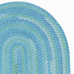 Sailor Stripe Reversible Braided Cotton Rug - Blue, Swatch