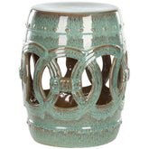 Ceramic Double Coin Side Table - Turquoise