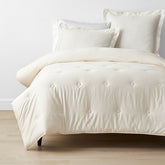 Classic Smooth Rayon Made From Bamboo Sateen Comforter - Ivory, Full/Queen