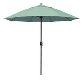 Round Outdoor Patio Umbrella, Aluminum with Auto Tilt Crank - Bronze Finish, Spectrum Mist, 9'