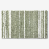 Plush Spa Stripe Bath Rug - Dark Willow, 24 in. x 40 in.