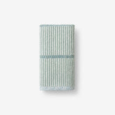 Narrow Stripe Reversible Cotton Hand Towel - Spa Green