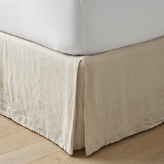 Premium Breathable Washed Linen Solid Bed Skirt - Parchment, Queen