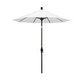 Round Outdoor Patio Umbrella, Fiberglass with Twist Tilt - Bronze Finish, Natural, 7.5'