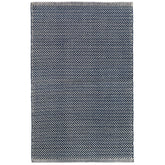 Herringbone Handwoven Cotton Rug - Navy, 6' x 9'