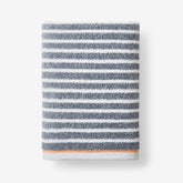 Mélange Stripe Reversible Cotton Bath Towel - Smoke Gray