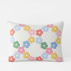 Daisy Patch Quilted Sham - White Multi, Standard