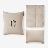 Premium Travel Pillow Throw Set - Feather Tan