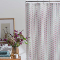 Delphine Classic Cool Cotton Percale Shower Curtain - Ivory Multi