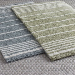 Plush Spa Stripe Bath Rug - Dark Seaspray, 21 in. x 34 in.