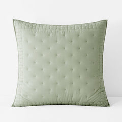 Pintuck Quilted Sham - Light Sage, Euro