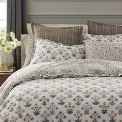 Garden Patch Reversible Garment Washed Cotton Percale Duvet Cover Set - Multi, King/Cal. King