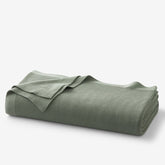 Classic All Season Breathable Cotton Knit Blanket - Green, Full/Queen
