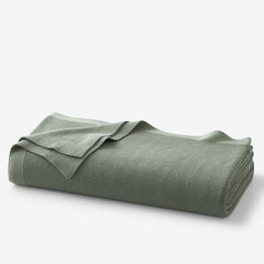 Classic All Season Breathable Cotton Knit Blanket - Green, Full/Queen