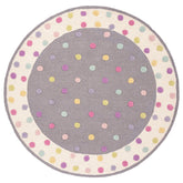 Dotted Stripe Hand Tufted Wool Rug - Gray Multi, 5' x 5' Round